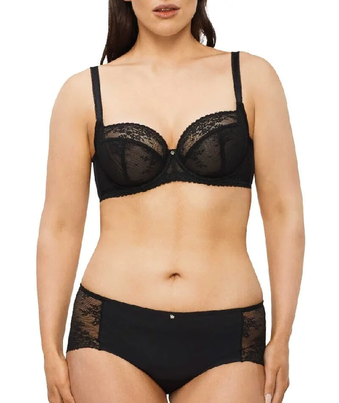 Nancy Ganz Jasmine Balconette Underwire Bra - Black