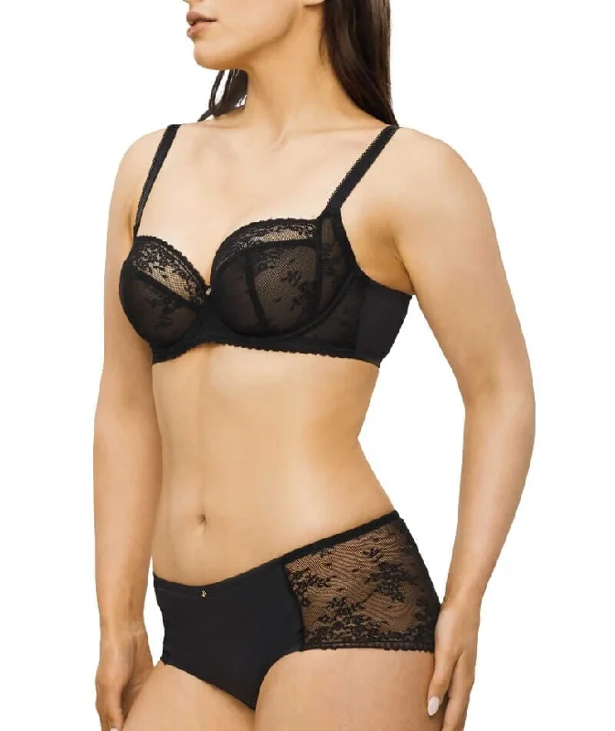 Nancy Ganz Jasmine Balconette Underwire Bra - Black