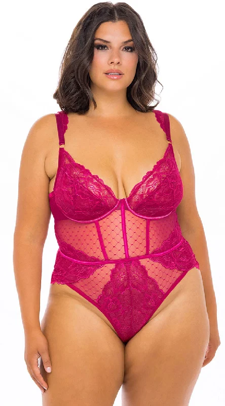 Plus Size Cheek me Out Lace Teddy