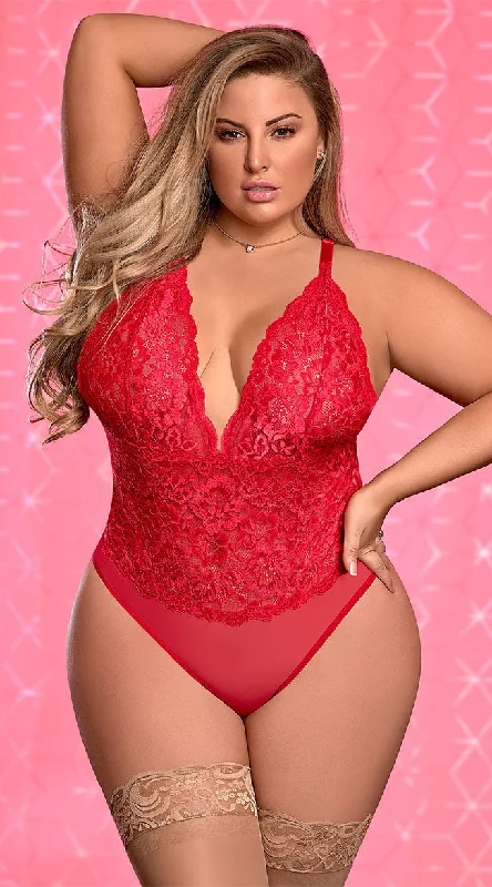 Plus Size Don't Hate Lace Teddy