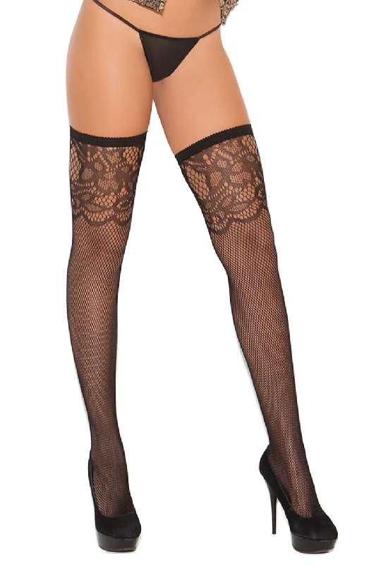 Plus Size Scroll and Fishnet Stockings