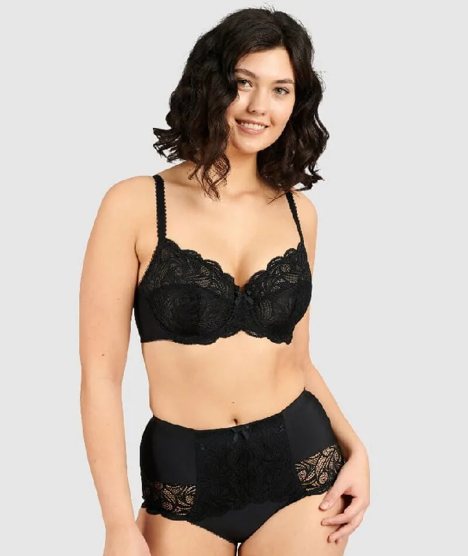 Sans Complexe Ariane Full Cup Underwired Lace Bra - Black