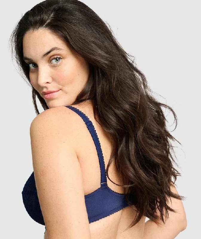 Sans Complexe Ariane Full Cup Underwired Lace Bra - Marine Blue