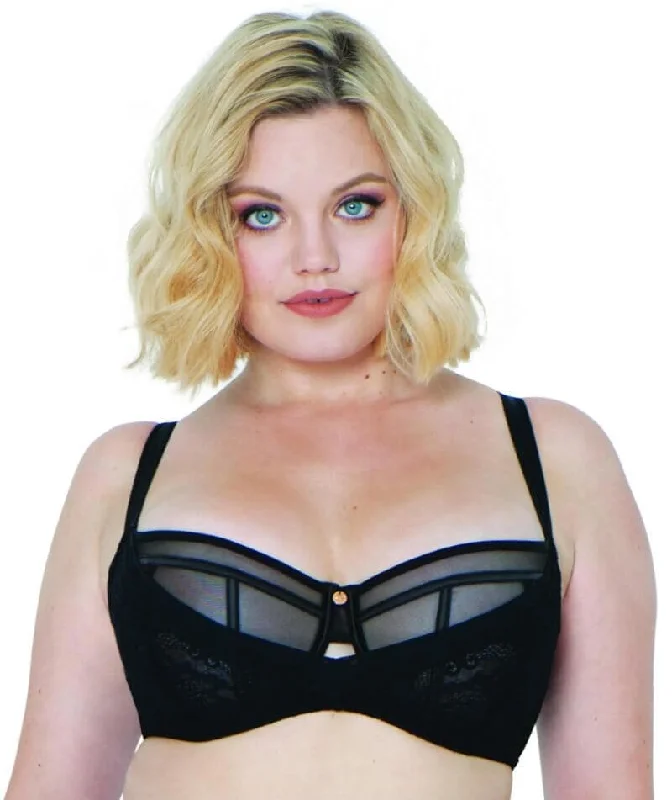 Scantilly Peek-A-Boo Lace Bra - Black