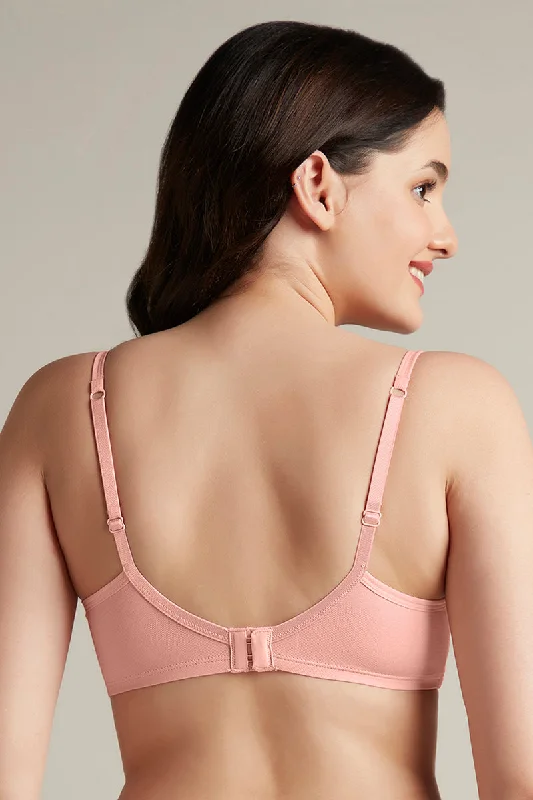 Simply Soft Padded Non-Wired Cotton Bra - Impatiens Pink