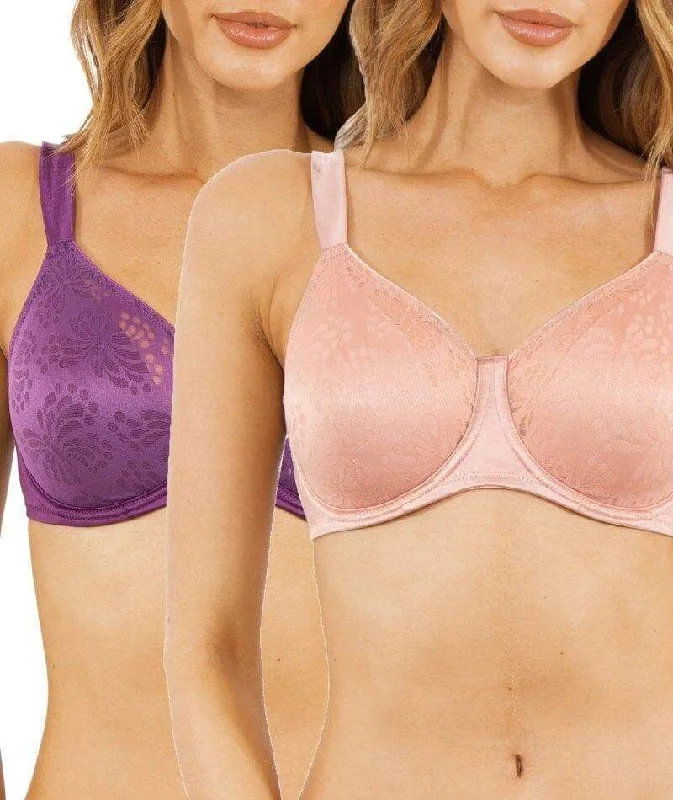 Triumph Lacy Minimizer 2 Pack Bra - Purple/Brown