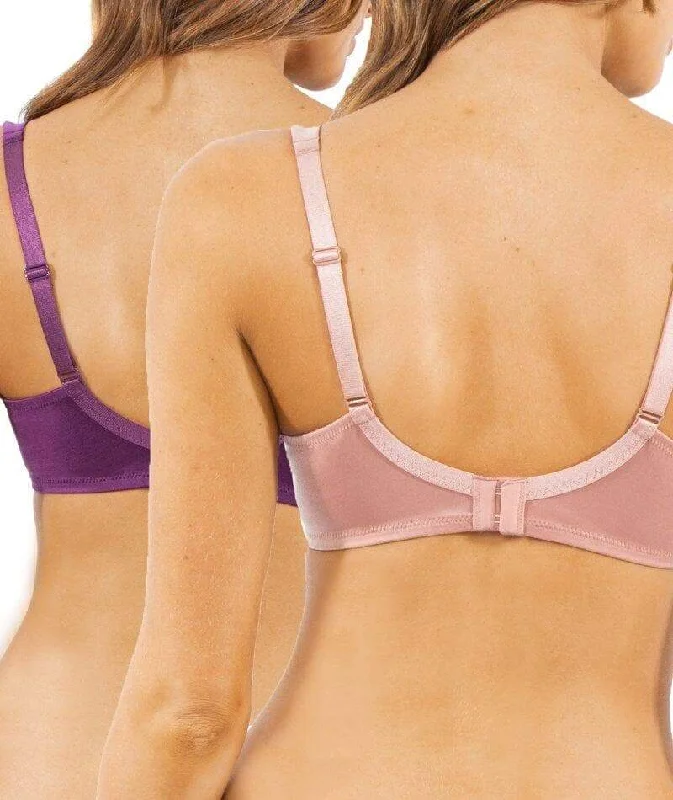 Triumph Lacy Minimizer 2 Pack Bra - Purple/Brown