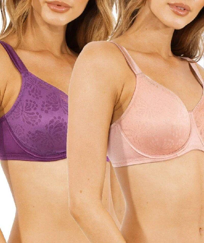 Triumph Lacy Minimizer 2 Pack Bra - Purple/Brown