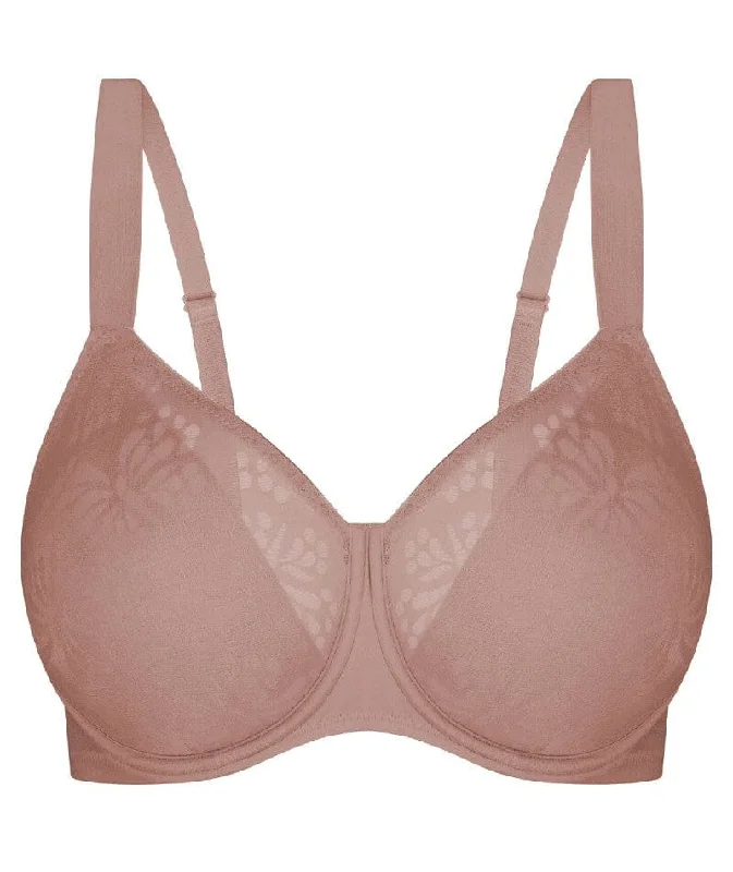 Triumph Lacy Minimizer Bra - Chocolate Mousse