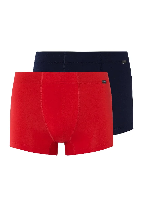 Cotton Essentials 2 Pack Boxer Brief With Covered Waistband | Deep Navy/ Bright Red 73079-2896