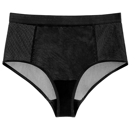 Sieve High-Waist Brief in Black