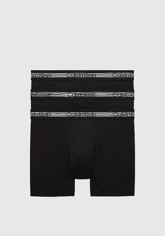 Calvin Klein 3 Pack Cooling Cotton Stretch Boxers, Black