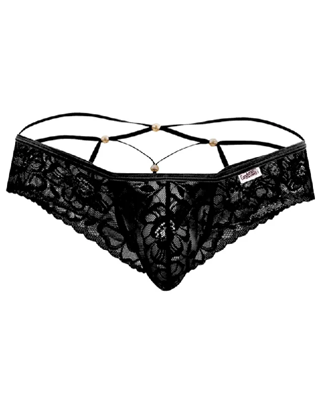 Candyman 99551 Lace Peekaboo Briefs Black