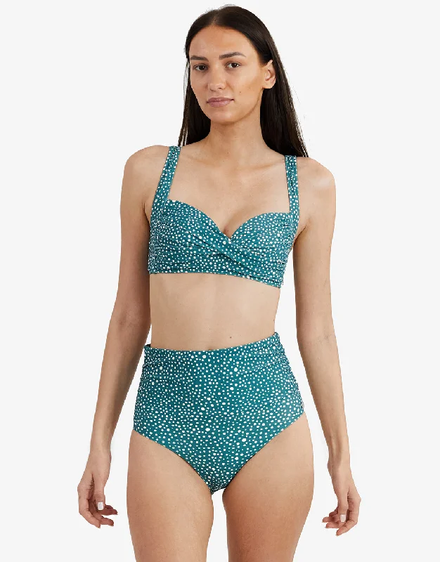 Ditsy Dots Chara Bikini Pant - Deep Jungle