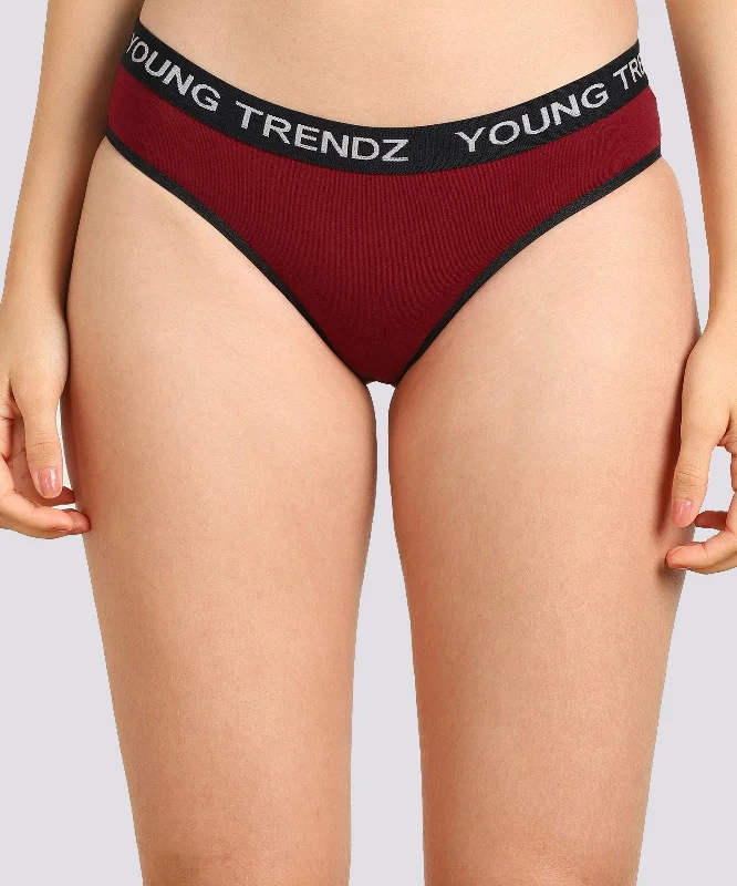 Girls  YT Elastic Hipster Maroon Panty