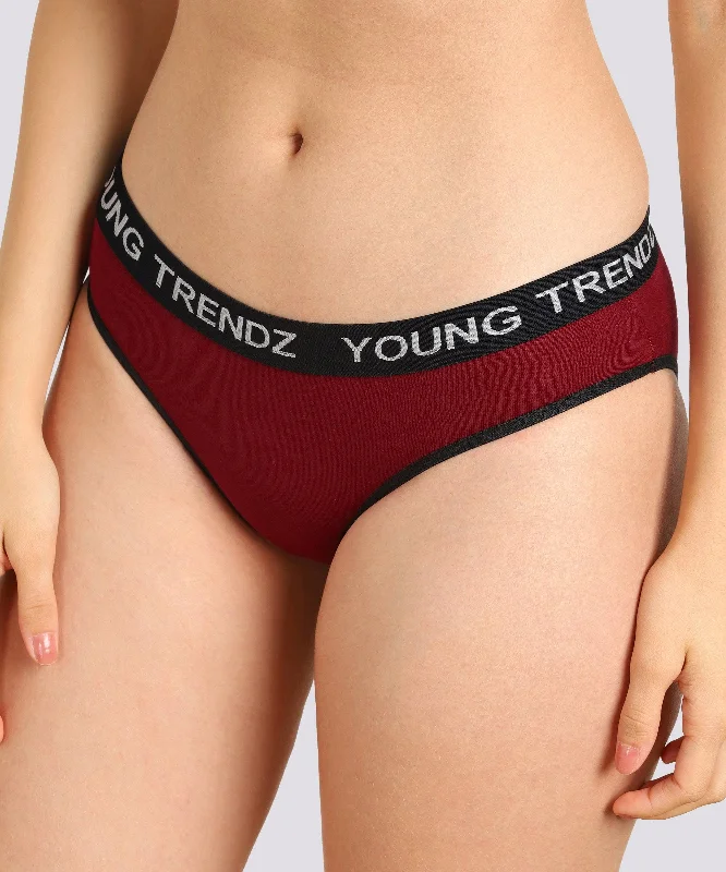 Girls  YT Elastic Hipster Maroon Panty