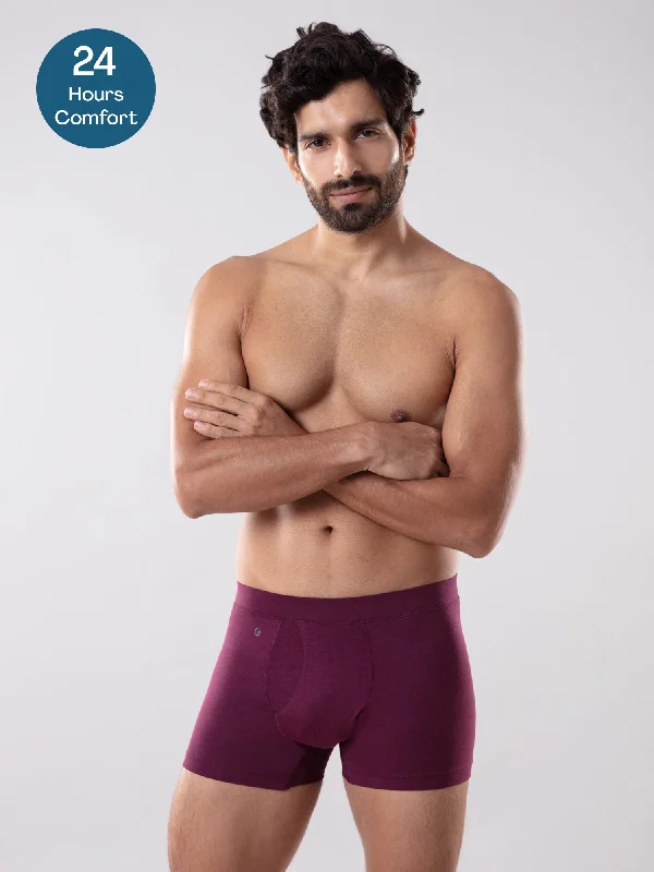 Anti Odor Cotton Tencel Cooling Trunk - Plum