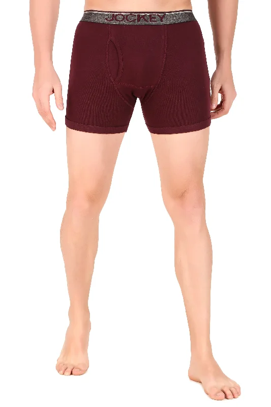 Jockey-8009 Super Combed Cotton Rib Solid Boxer Brief with Ultrasoft and Durable Waistband