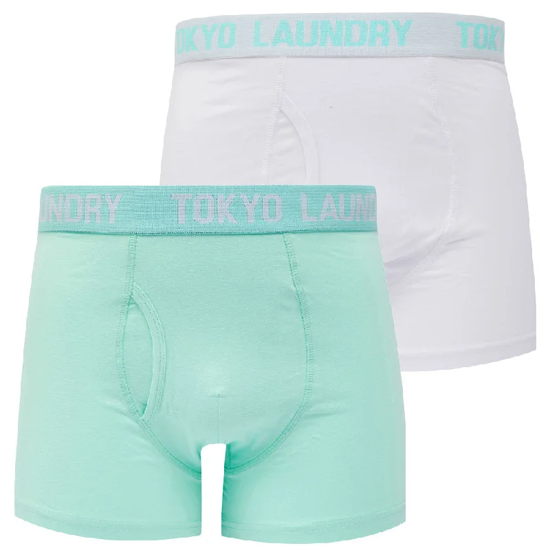 Lammie (2 Pack) Boxer Shorts Set in Blue Tint / White - Tokyo Laundry