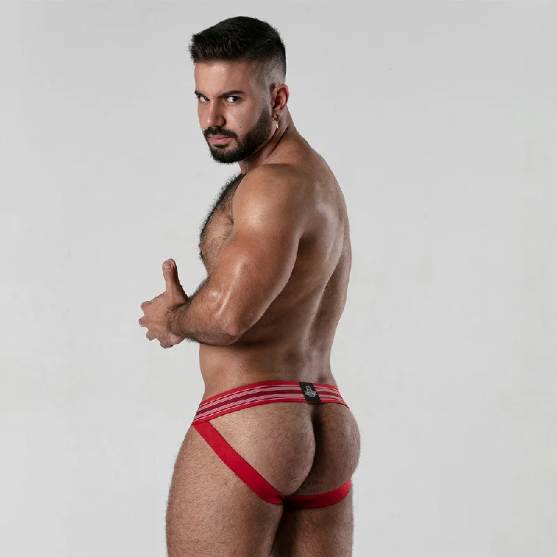 Locker Gear LK0125 ribbed cotton jockstrap red