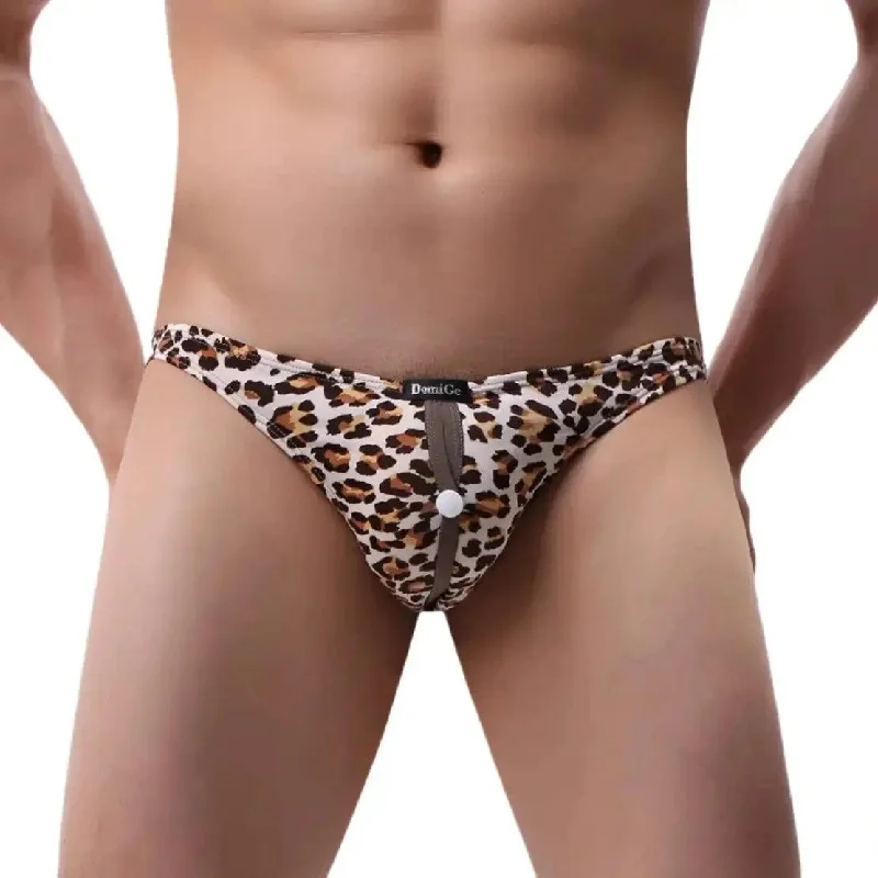 DomiGe Men's Briefs with Flexible Waistband Easy-Access Front Open Button