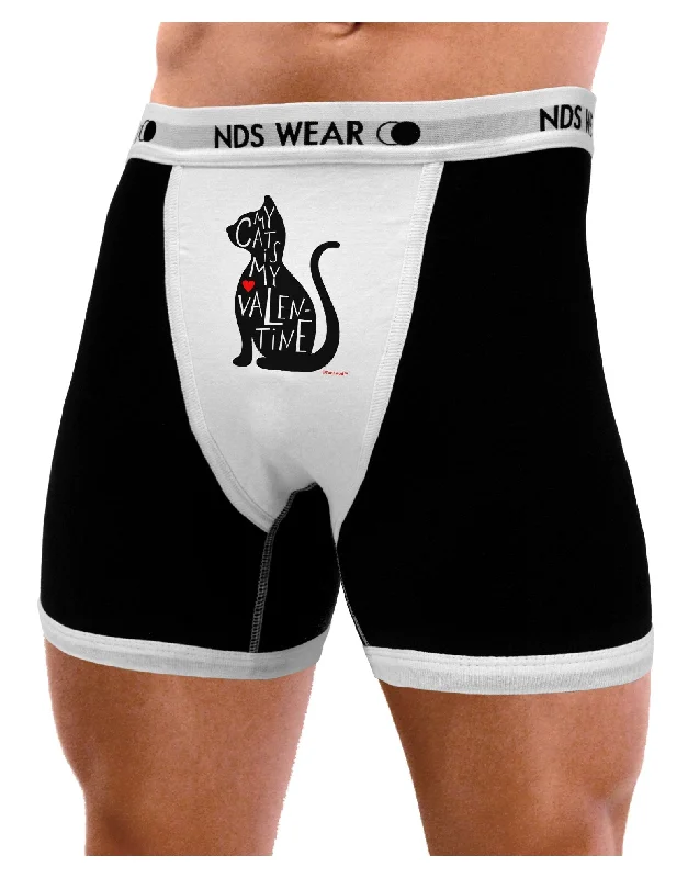 My Cat Is My Valentine Mens Boxer Brief Underwear by TooLoud