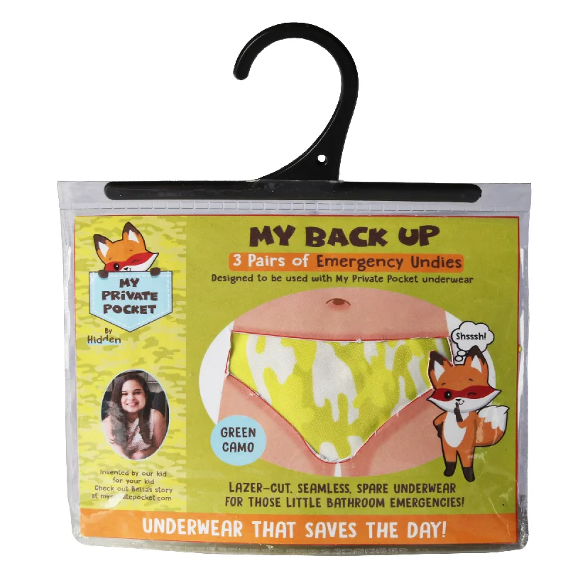 My Private Pocket Backup Underwear for Girls - Camo 3 Pack