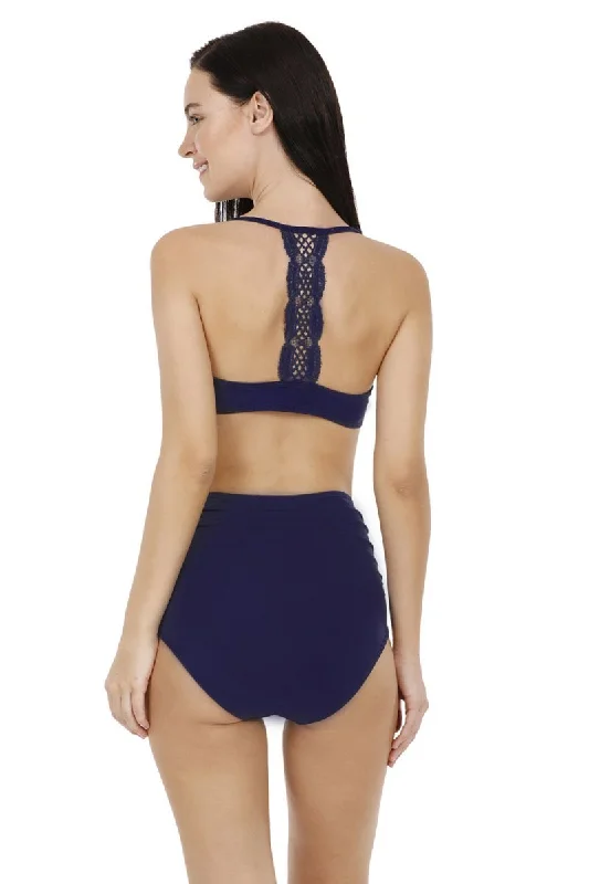 Front Closure Racerback Bikini Top - New Navy