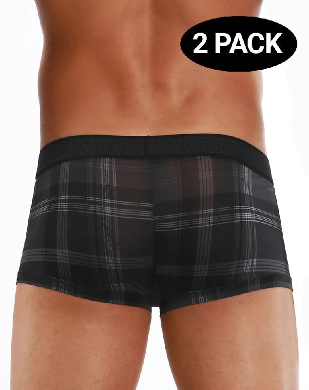 Papi 626182-962 Cool2 2pk Solid-print Brazilian Trunks Black-gray