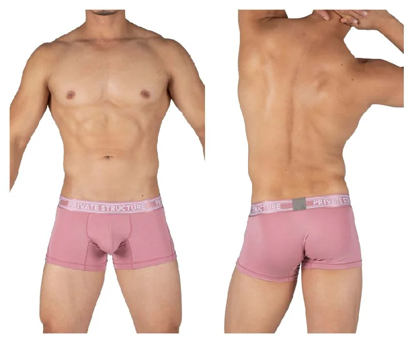 Private Structure PBUT4379 Bamboo Mid Waist Trunks Color Smoke Red