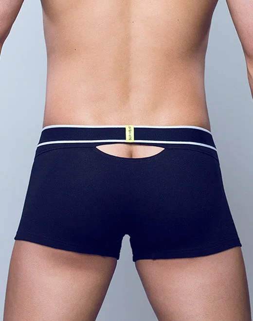 Ribbed Slashed Trunk Underwear - Black