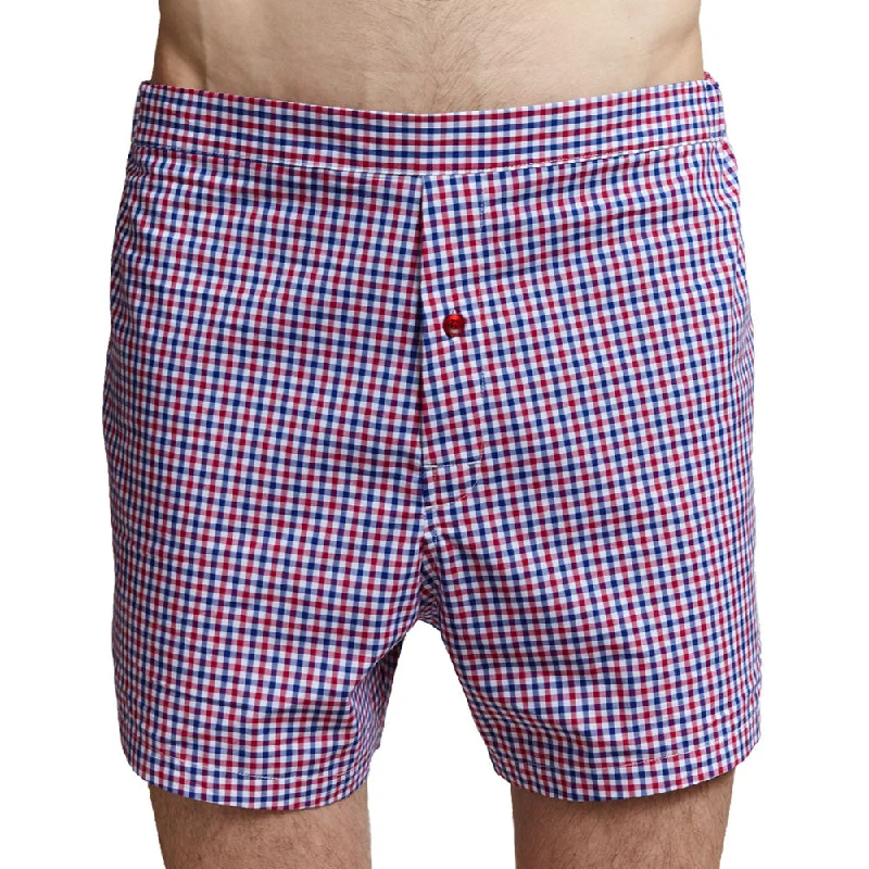 Slim-Fit Boxers Red/White/Blue Check