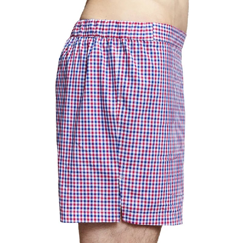 Slim-Fit Boxers Red/White/Blue Check