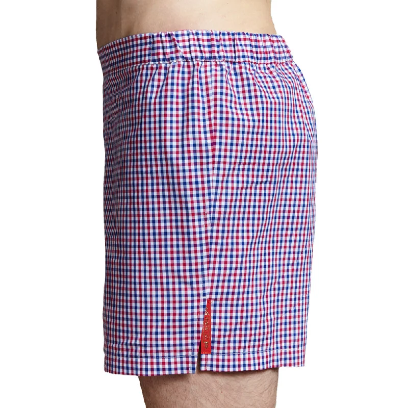 Slim-Fit Boxers Red/White/Blue Check