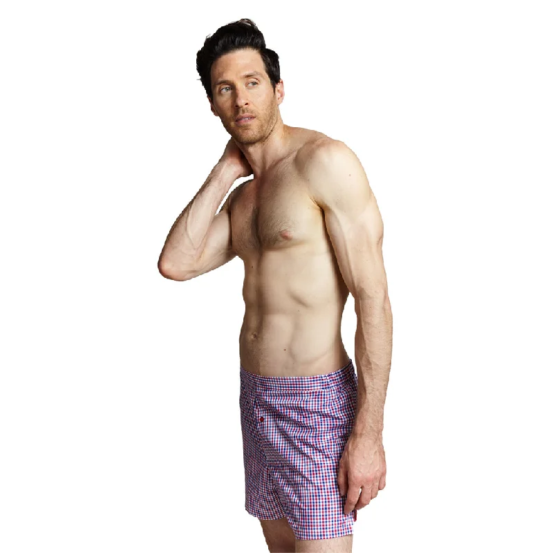 Slim-Fit Boxers Red/White/Blue Check