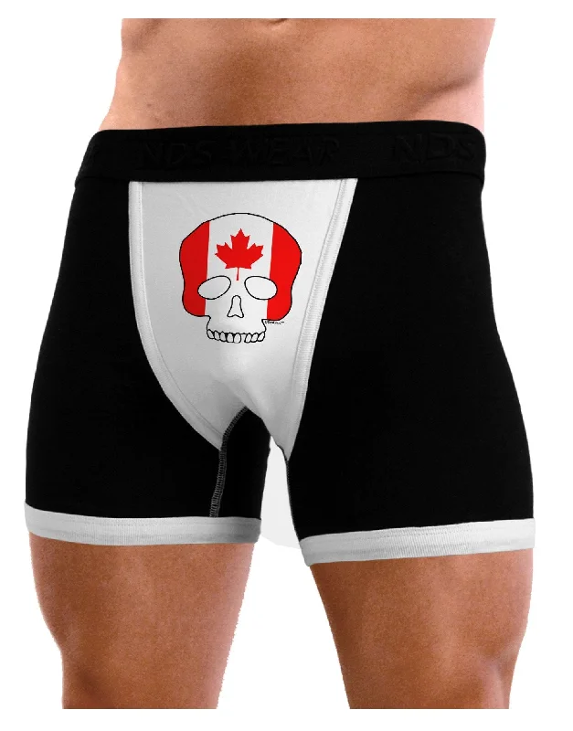 Skull Flag Canada Mens Boxer Brief Underwear