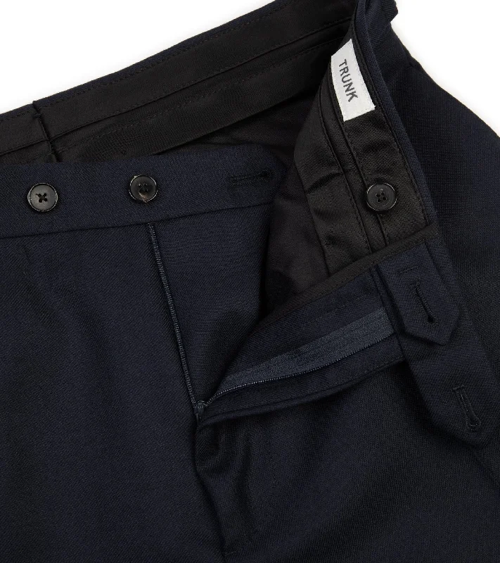 Trunk Wigmore Wool Twill Suit Trousers: Navy