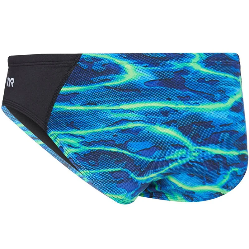 TYR - Men’s Lambent Blade Racer Swimsuit - Blue/Green