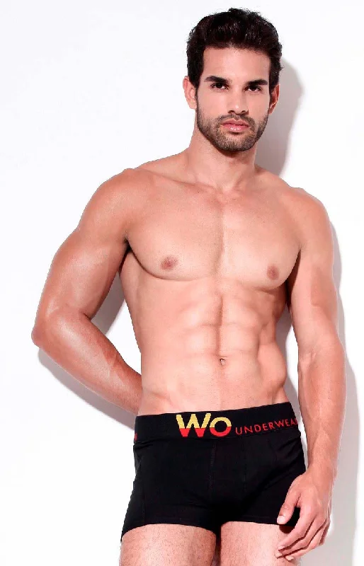 WO Underwear Solid Boxer Brief Underwear Black Size M