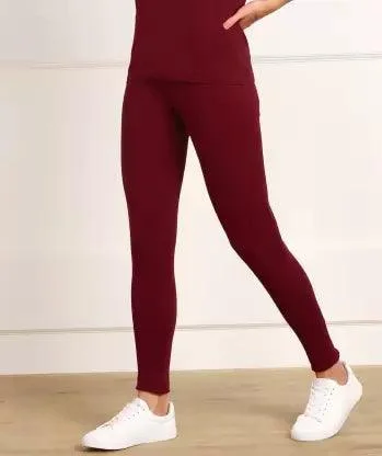 Thermal Tights for Winter Stretchable - Maroon