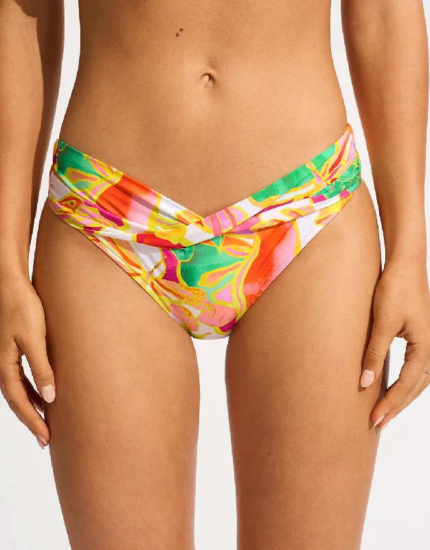 Wonderland Twist Band Hipster Bikini Pant - Fuchsia Rose