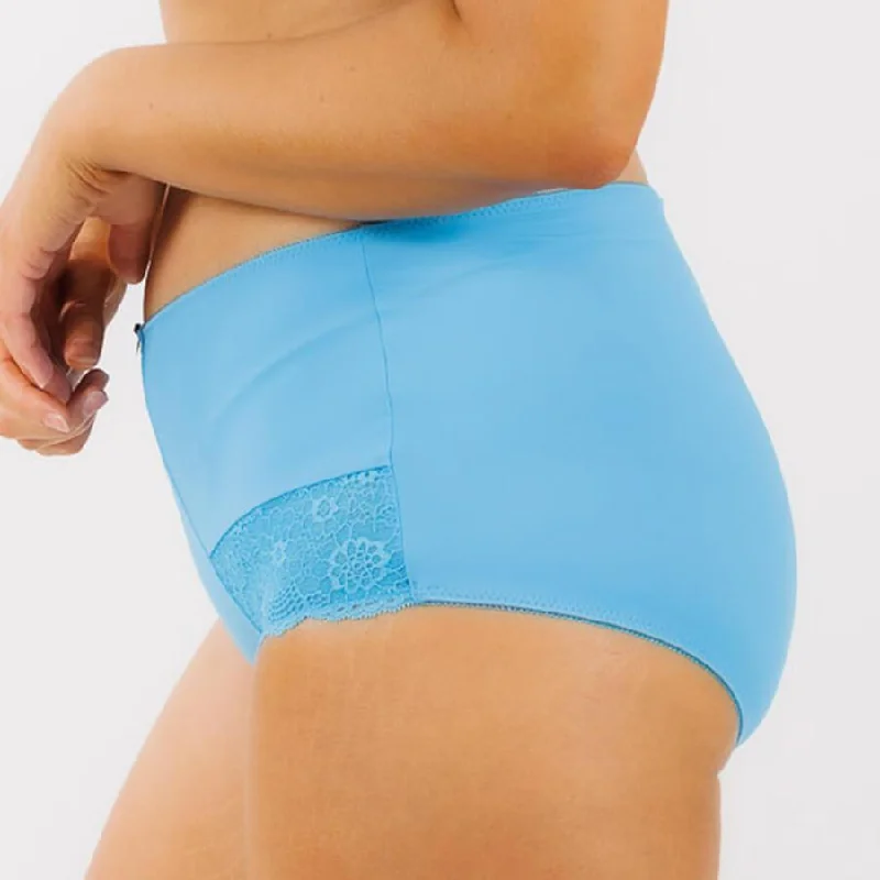 Alyssum Lace Midi Short Brief - Lagoon Blue