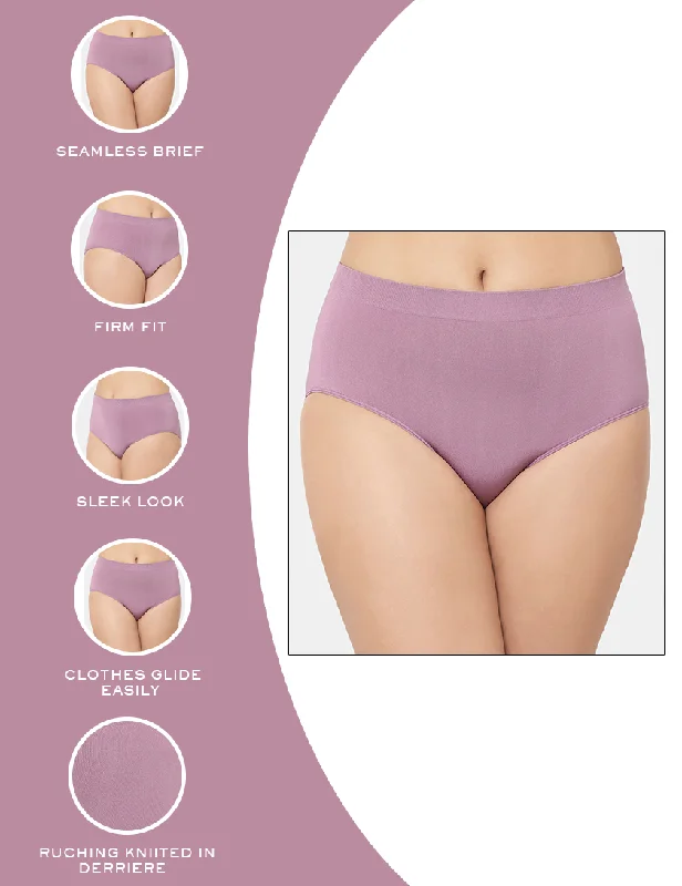 B-Smooth Mid Waist Full Coverage Solid Hipster Seamless Panty - Pink