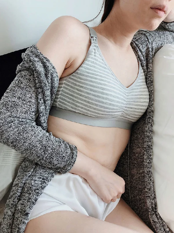 Milky Cotton Nursing Bralette in Stripes