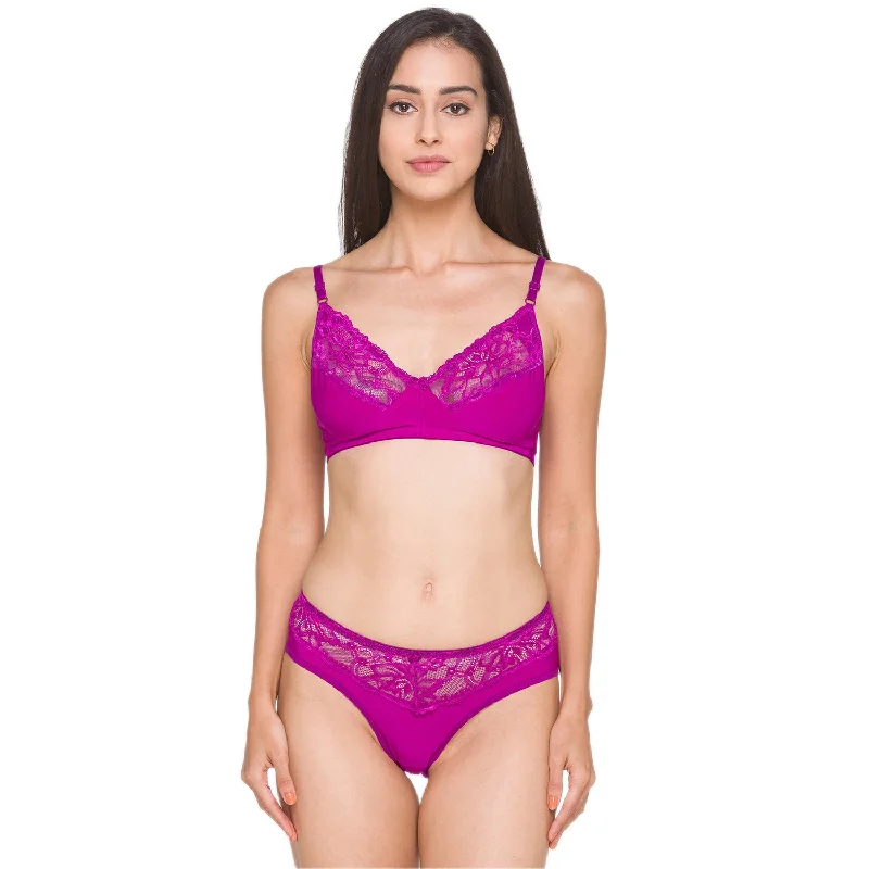 Women Lace Lingerie Set  CSINSET01 Purple