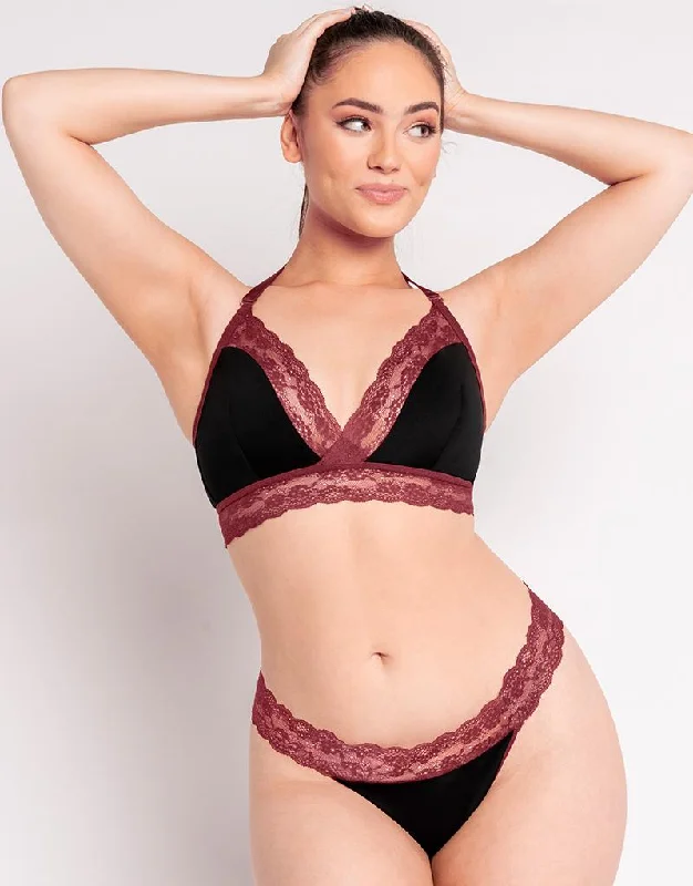 Curvy Kate Twice the Fun Reversible Thong Oxblood/Black