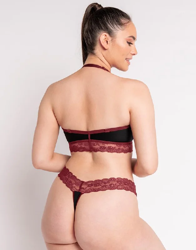 Curvy Kate Twice the Fun Reversible Thong Oxblood/Black