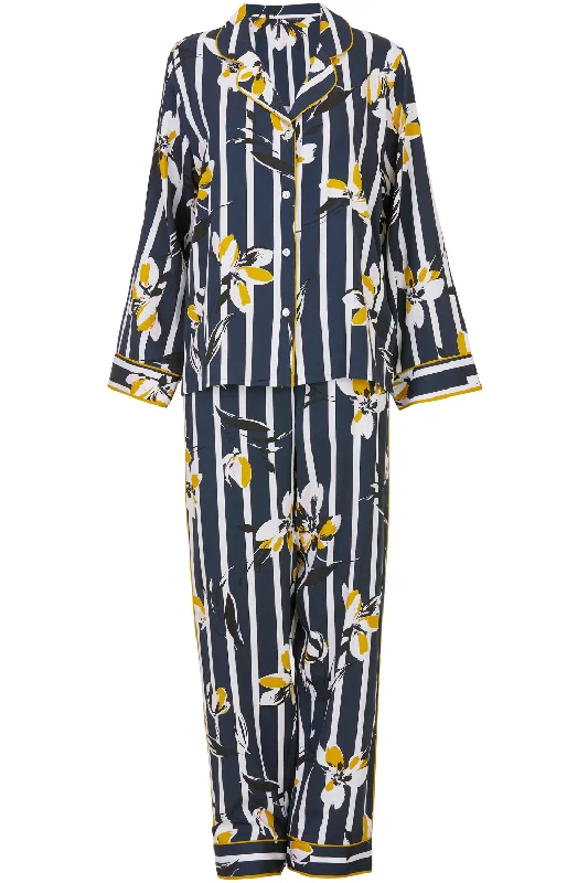 Knightsbridge Floral Stripe Print Pyjama Set