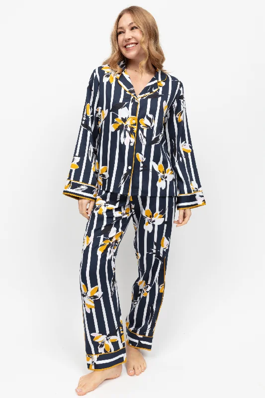 Knightsbridge Floral Stripe Print Pyjama Set