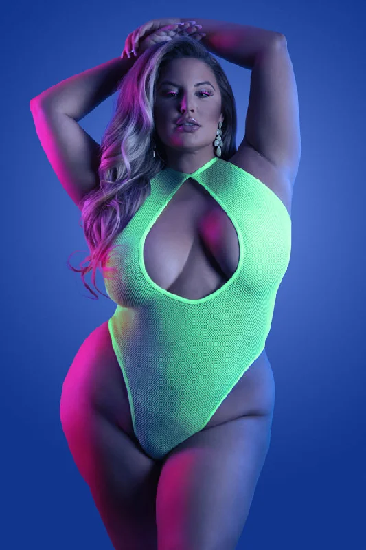 Fancy A Dance? Plus Size Black Light Neon Teddy